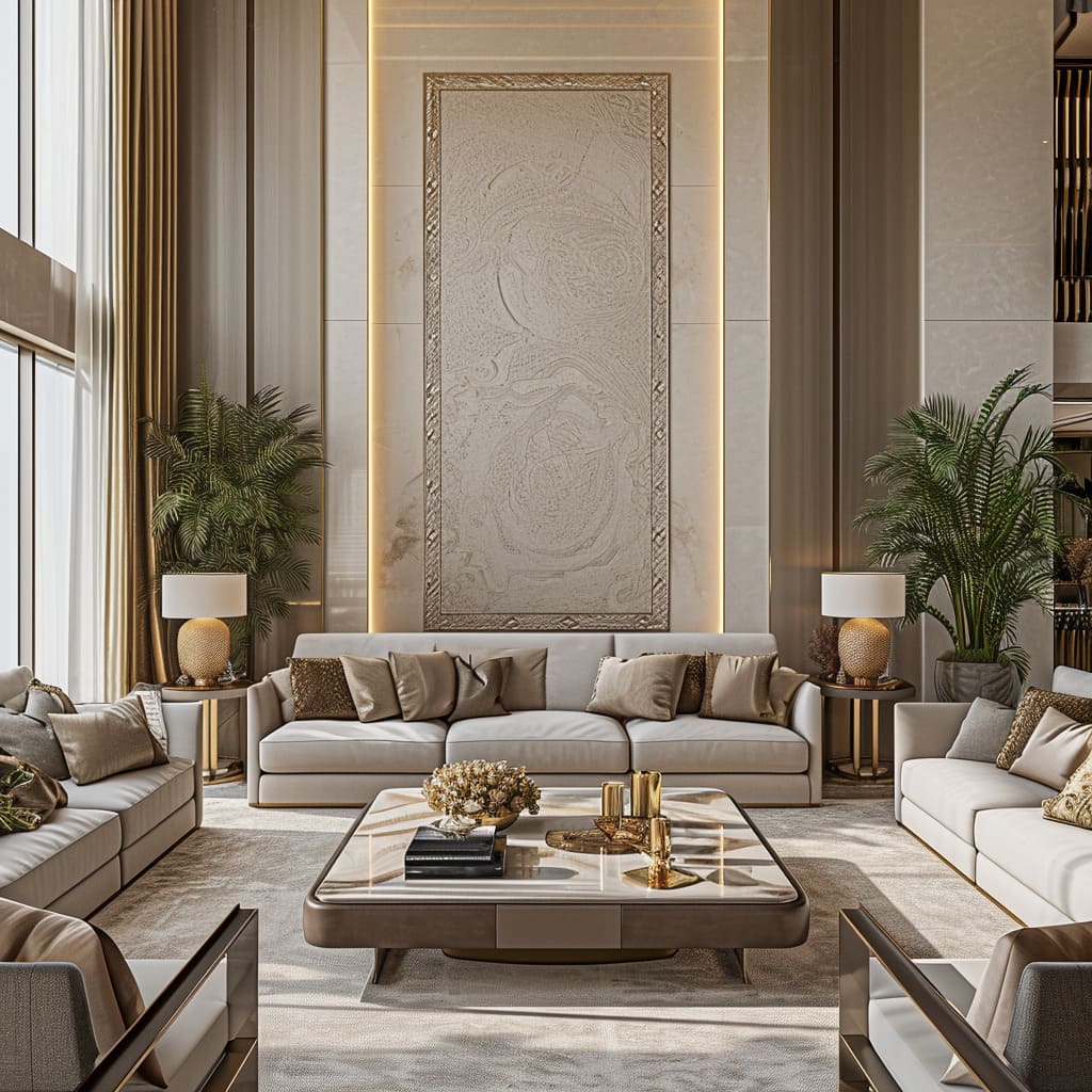 A traditional Arabic majlis interior design in modern style