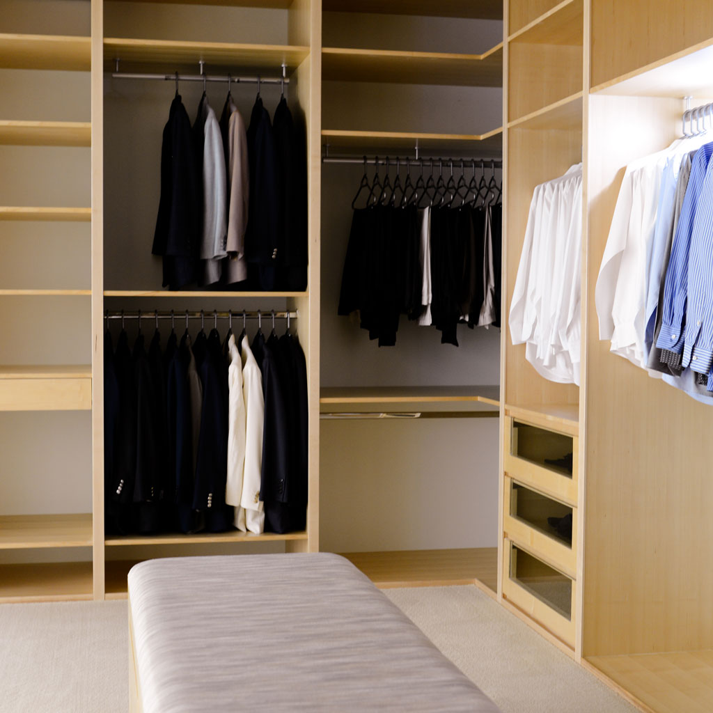 A modern wardrobe interior