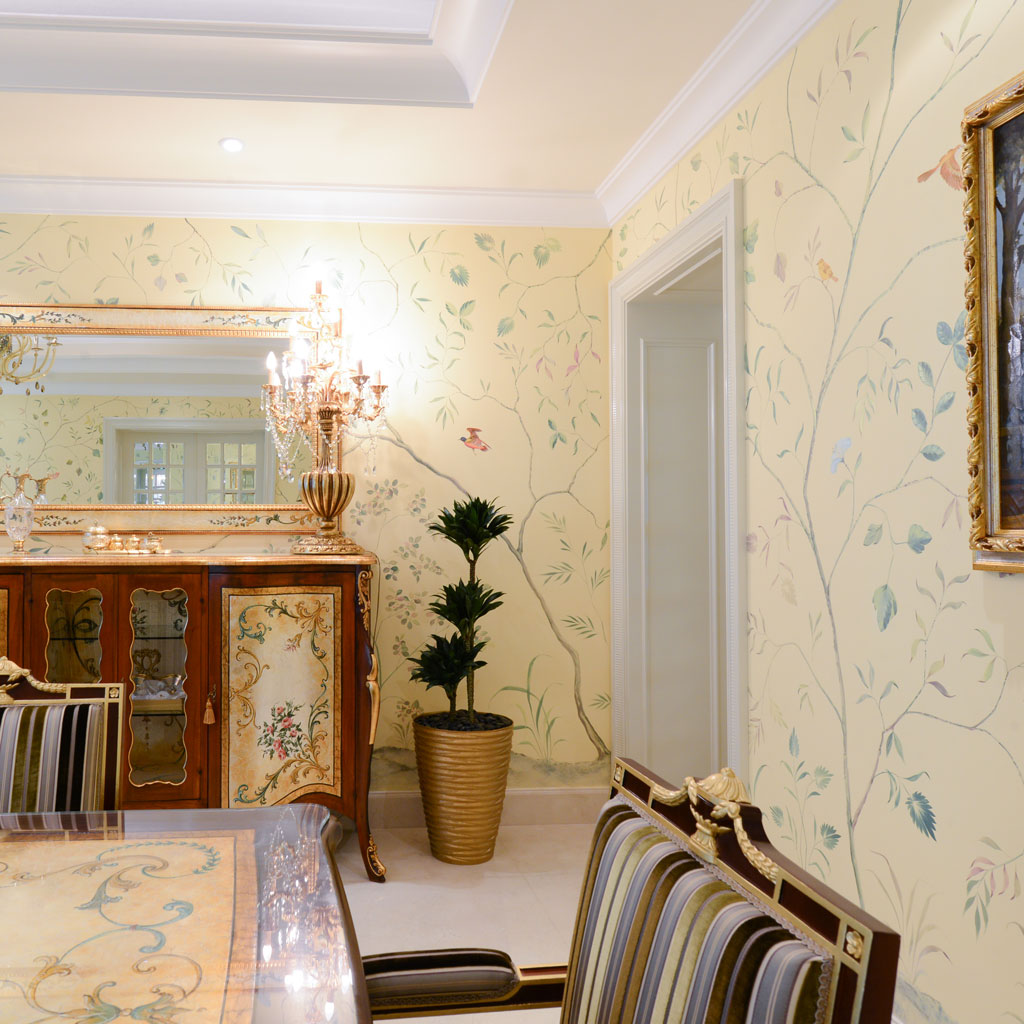 A palace dining room interior