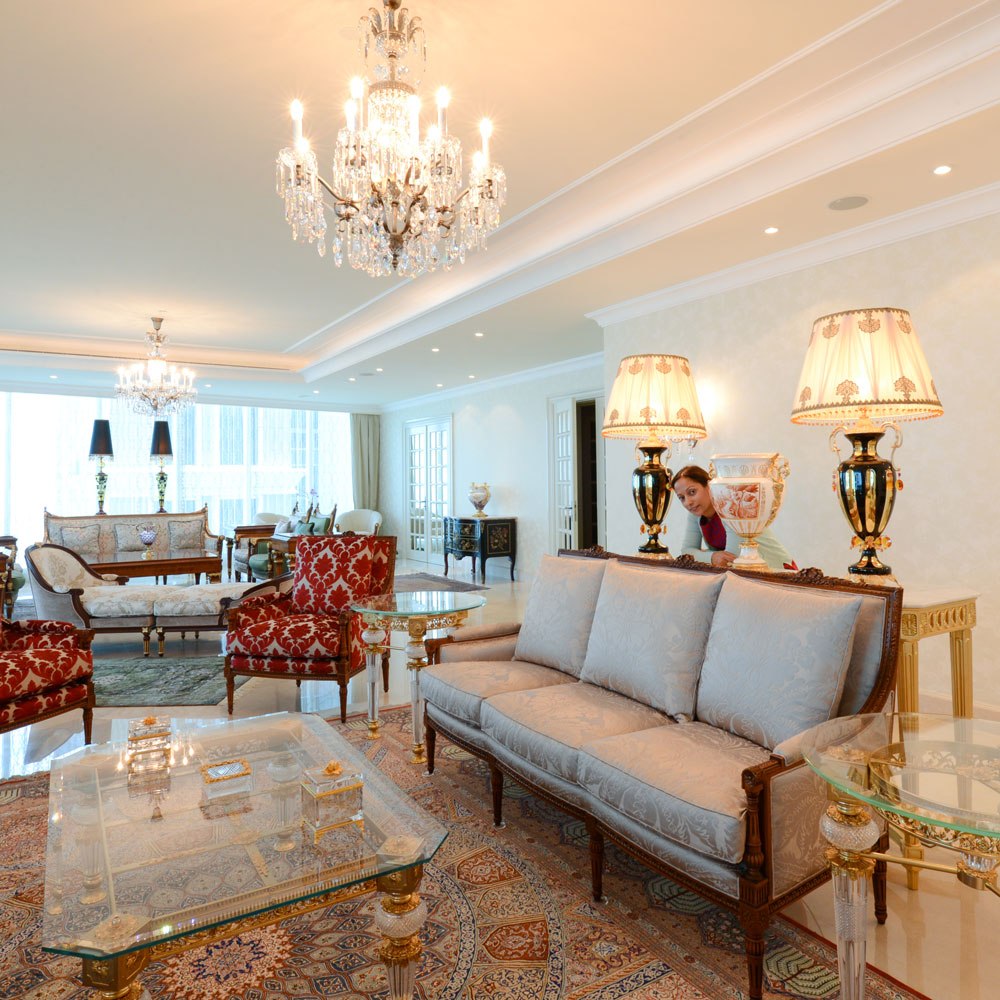 A palace style living room in an Abu Dhabi house