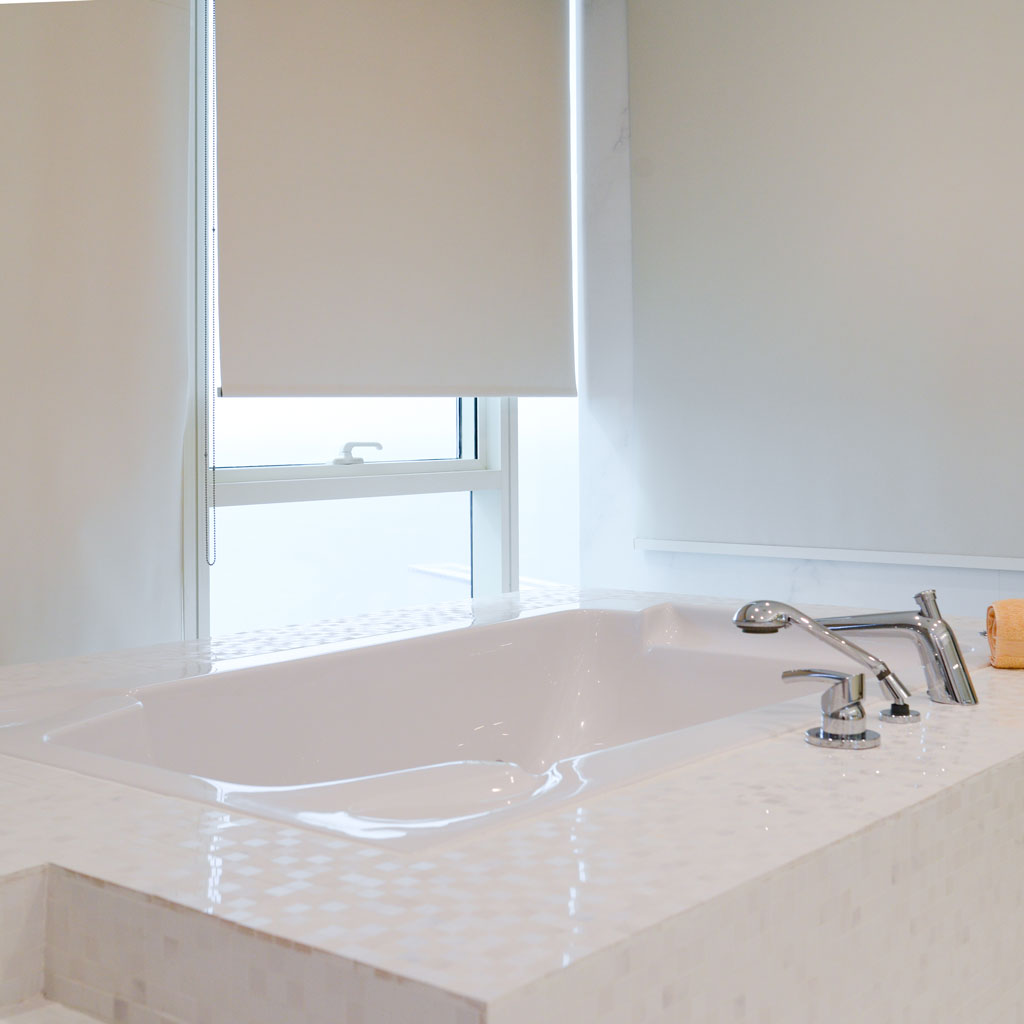 A white bathroom interior