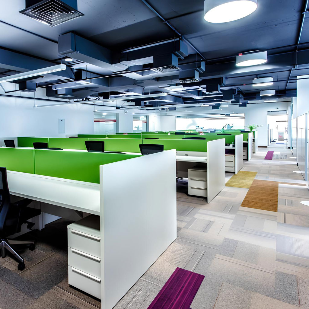 An office workstation area for a call canter in Dubai