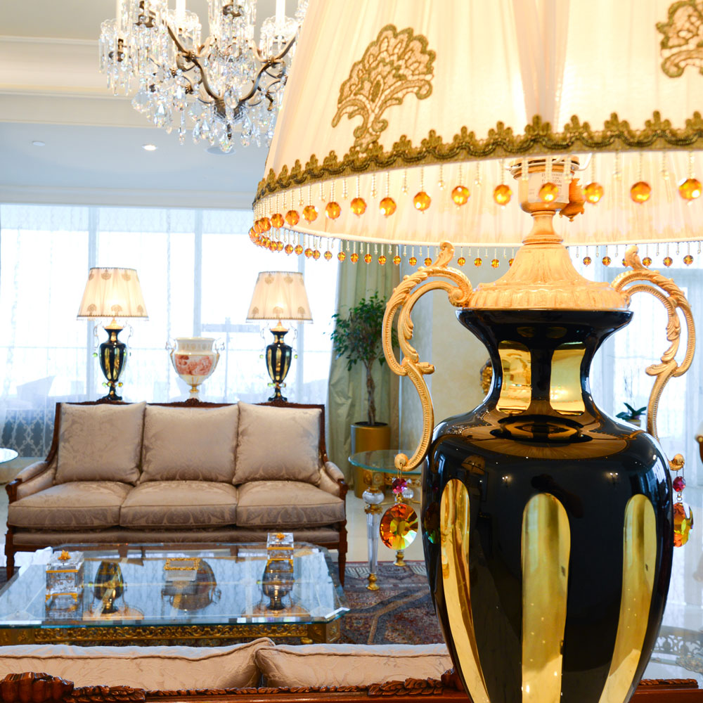 Lavish tapestries and plush velvets blend seamlessly in this palatial Dubai abode, embodying the epitome of classical opulence.