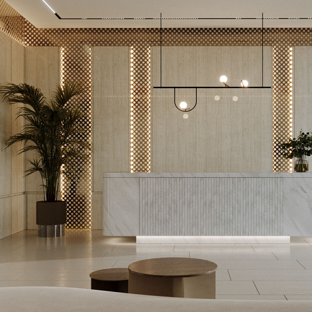 The Arjan Tower reception interior design