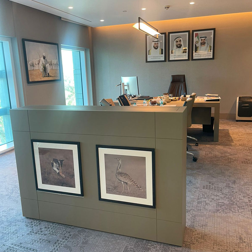 The CEO's office exudes professionalism and authority with its sleek design.